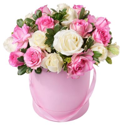 Цветы в коробке «Элегантный флёр»